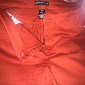 Burnt Orange denim form fitting jeans!